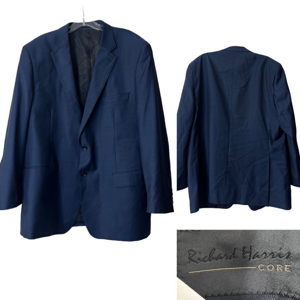 Richard Harris Core mens blazer suit jacket 100% wool size 40R/42R blue‎